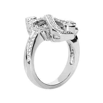 18K White Gold Round Diamond Right Hand Ladies Ring 0.71ct 3 18K White Gold Round Diamond Right Hand Ladies Ring 0.71ct - Image 3