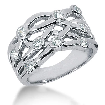 18K White Gold Round Diamond Right Hand Ladies Ring 0.73ct 1 18K White Gold Round Diamond Right Hand Ladies Ring 0.73ct