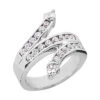 18K White Gold Round Diamond Right Hand Ladies Ring 0.90ct