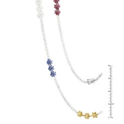 18K White Gold Ruby & Sapphire White Yellow Diamond Flower Necklace For Women 33c -Borcely Jewelry Sales 18k gold ruby sapphire white yellow diamond flower necklace for women 33c rulerwh