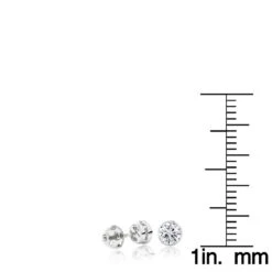 18K White Gold Solitaire Round Diamond Bezel Stud Earrings 0.5ct -Borcely Jewelry Sales 18k gold solitaire round diamond bezel stud earrings 05ct rulerwh