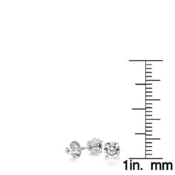 18K White Gold Solitaire Round Diamond Stud Earrings 0.50ct -Borcely Jewelry Sales 18k gold solitaire round diamond stud earrings 050ct rulerwh