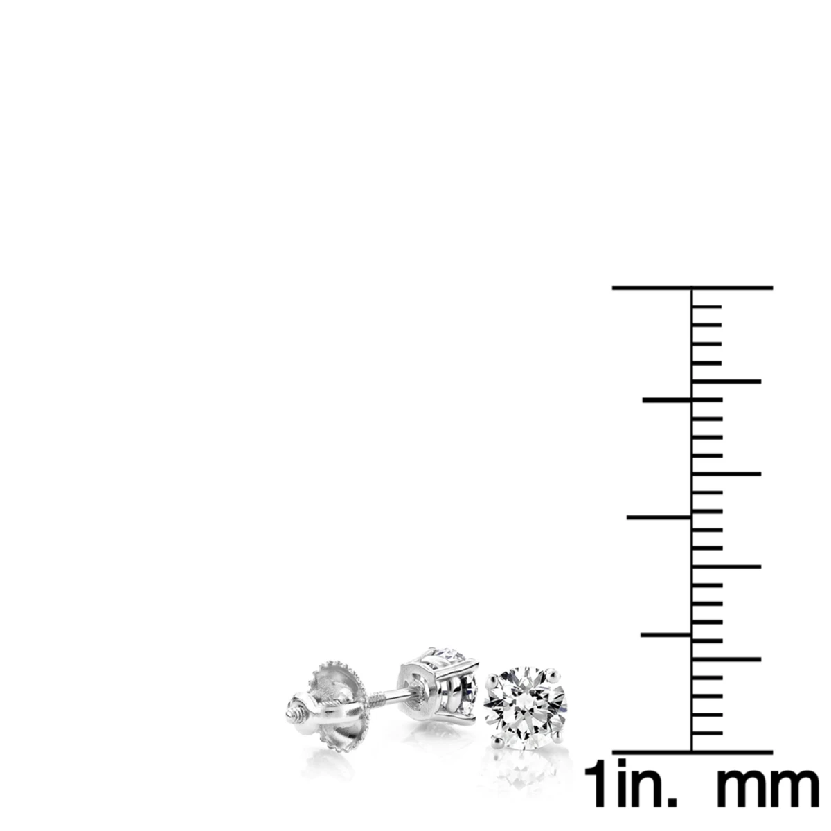 18K White Gold Solitaire Round Diamond Stud Earrings 0.75ct 6 18K White Gold Solitaire Round Diamond Stud Earrings 0.75ct - Image 6