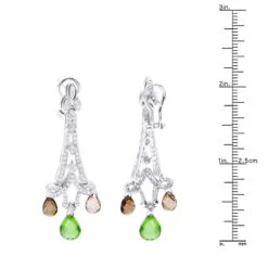18K White Gold Peridot Diamond Chandelier Earrings 0.99ct -Borcely Jewelry Sales 18k peridot diamond chandelier earrings 099ct p 22369 ruler white