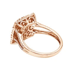 2 Carat 14K Rose Gold Cluster Diamond Engagement Ring By Luxurman -Borcely Jewelry Sales 2 carat 14k gold cluster diamond engagement ring by luxurman backro