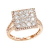 2 Carat 14K Rose Gold Cluster Diamond Engagement Ring By Luxurman