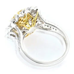 2 Carat 14K White Gold White And Yellow Diamonds Flower Ladies Ring By Luxurman 9 2 Carat 14K White Gold White And Yellow Diamonds Flower Ladies Ring By Luxurman -Borcely Jewelry Sales 2 carat 14k gold white and yellow diamonds flower ladies ring by luxurman backwh