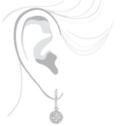 2 Carat Dangling Round Diamond Drop Earrings For Women By Luxurman 14K White Gold -Borcely Jewelry Sales 2 carat dangling round diamond drop earrings for women by luxurman 14k gold bodwh