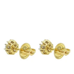 2 Carat Look 14K Yellow Gold Cluster Diamond Stud Earrings For Women 1/2ct By Luxurman -Borcely Jewelry Sales 2 carat look 14k gold cluster diamond stud earrings for women 12ct by luxurman backye