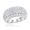 2 Carat Unique Diamond Wedding Band For Women 14K White Gold Ladies Cocktail Ring