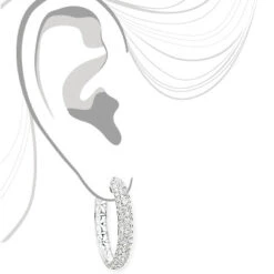 3 Row Diamond Hoop Earrings 4.41ct 14K Rose Gold -Borcely Jewelry Sales 3 row diamond hoop earrings 441ct 14k gold 3