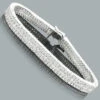 3 Row Diamond Tennis Bracelet 1 Ct Sterling Silver
