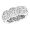 4 Carat Diamond Eternity Band For Men & Women Round Baguette Diamonds 14K White Gold