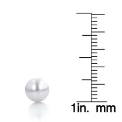 6-6.5mm 14K White Gold White Fresh Water Pearl Stud Earrings -Borcely Jewelry Sales 6 65mm 14k gold white fresh water pearl stud earrings p 5904 ruler