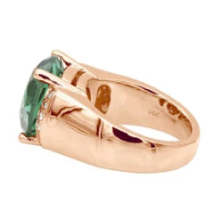 6 Carat Green Emerald Diamond Ring 14K Yellow Gold 0.15ct -Borcely Jewelry Sales 6 carat green emerald diamond ring 14k gold 015ct p 29465 backro