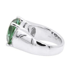 6 Carat Green Emerald Diamond Ring 14K Yellow Gold 0.15ct -Borcely Jewelry Sales 6 carat green emerald diamond ring 14k gold 015ct p 29465 backwh