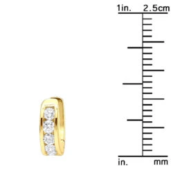 9mm Huggies 14K Yellow Gold Small Diamond Hoop Earrings For Children 0.15ct -Borcely Jewelry Sales 9mm huggies real 14k gold small diamond hoop earrings for children 015ct 018004 rulerye 20211228