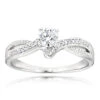 Affordable Engagement 14K White Gold Diamond Ring 0.34ct