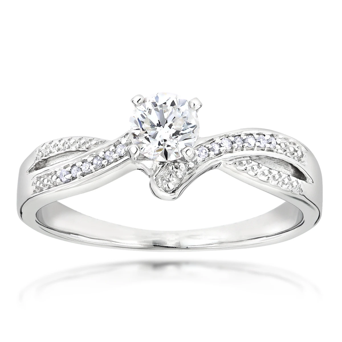 Affordable Engagement 14K White Gold Diamond Ring 0.34ct 1 Affordable Engagement 14K White Gold Diamond Ring 0.34ct