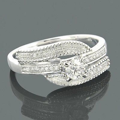 Affordable Engagement 14K White Gold Diamond Ring .39ct 1 Affordable Engagement 14K White Gold Diamond Ring .39ct