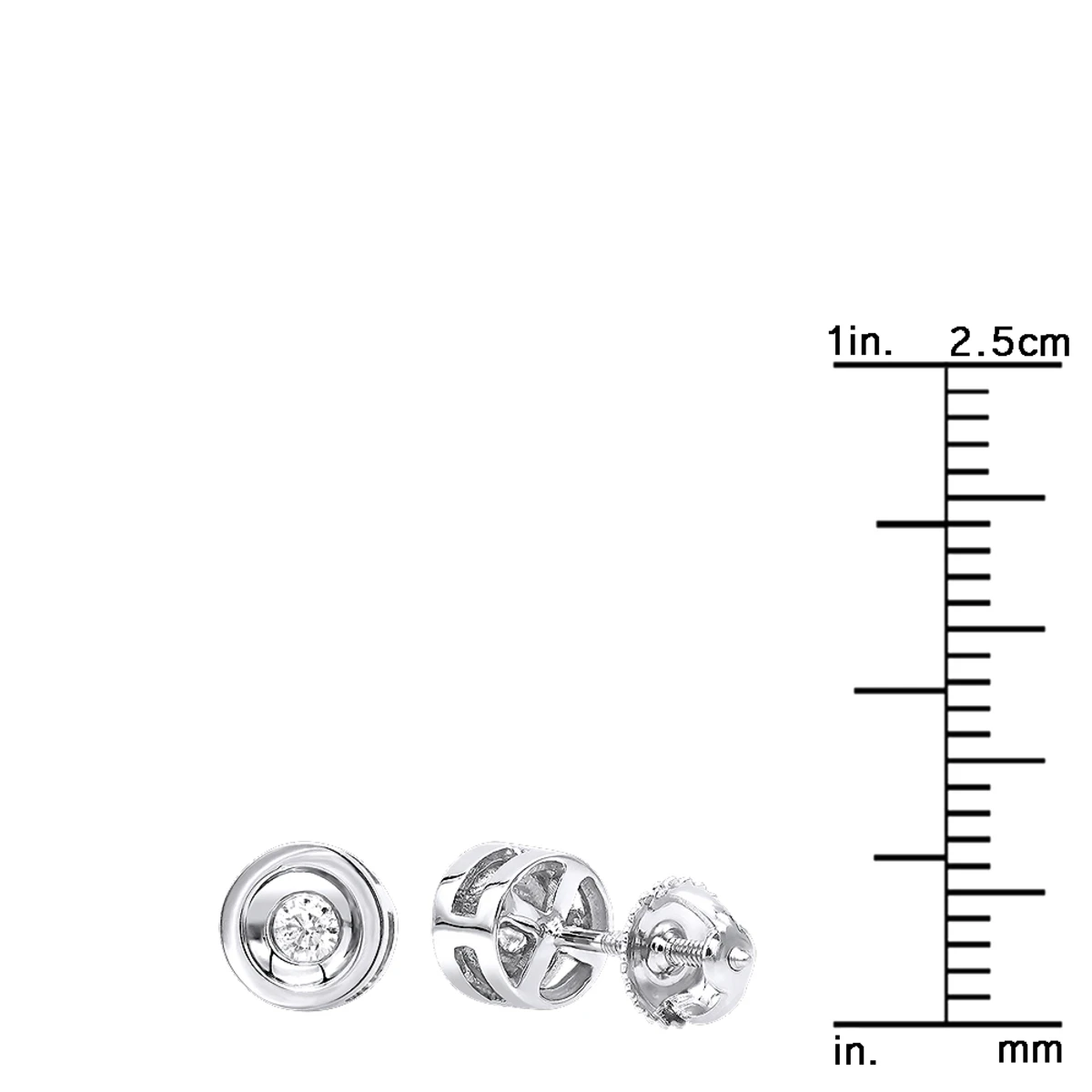 Affordable Solitaire Diamond Stud Earrings 10K White Gold 0.15ct By Luxurman 5 Affordable Solitaire Diamond Stud Earrings 10K White Gold 0.15ct By Luxurman - Image 5