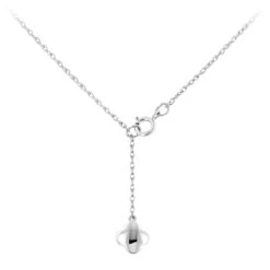 14K White Gold Ladies Diamond Alhambra Necklace 1/3ct -Borcely Jewelry Sales alhambra jewelry 14k gold ladies diamond necklace 13ct backwh