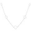 14K White Gold Ladies Diamond Alhambra Necklace 1/3ct