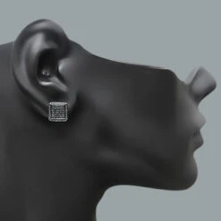 Black Diamond Cube Earrings 0.50ct Silver Black PVD -Borcely Jewelry Sales black diamond cube earrings 050ct silver black pvd p 46786bod