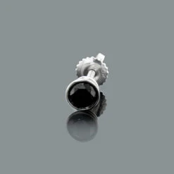 Black Diamond Earring Stud 0.50ct 14K White Gold