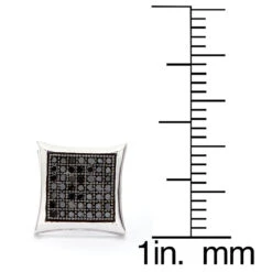 Black Diamond Earrings 0.50ct Sterling Silver -Borcely Jewelry Sales black diamond earrings 050ct sterling silver p 44201 ruler
