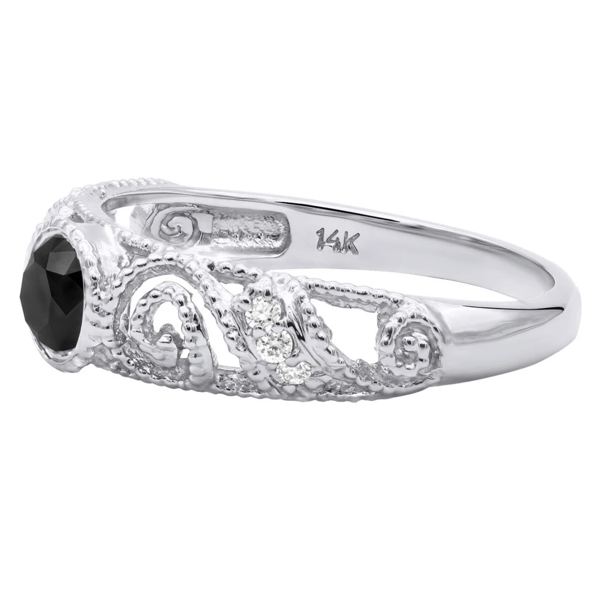 Black Diamond Engagement Ring 0.69ct 14K Yellow Gold 4 Black Diamond Engagement Ring 0.69ct 14K Yellow Gold - Image 4