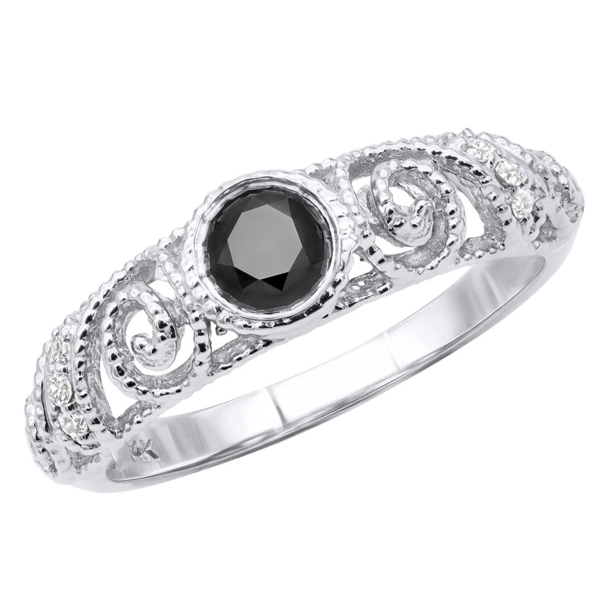 Black Diamond Engagement Ring 0.69ct 14K Yellow Gold 2 Black Diamond Engagement Ring 0.69ct 14K Yellow Gold - Image 2