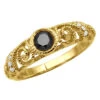Black Diamond Engagement Ring 0.69ct 14K Yellow Gold