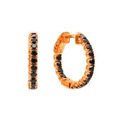 14K Black Plated Gold Black Diamond Hoop Earrings 1.93ct -Borcely Jewelry Sales black diamond jewelry 14k diamond hoop earrings 193ct p 35678 ro