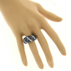 18K White Gold White & Black Diamond Ring 3.83 -Borcely Jewelry Sales black diamond rings 18k white black diamond ring 383 p 7157 bodwh
