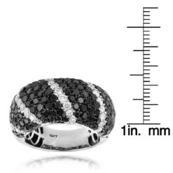 18K White Gold White & Black Diamond Ring 3.83 -Borcely Jewelry Sales black diamond rings 18k white black diamond ring 383 p 7157 rulerwh