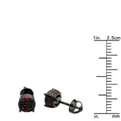 Black Diamond Stud Earrings 0.25ct Sterling Silver -Borcely Jewelry Sales black diamond stud earrings 025ct sterling silver p 45412 ruler