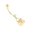 14K Yellow Gold Diamond Purse Belly Button Ring 0.29