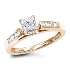 14K White Gold 0.75 Ct Princess Cut Diamond Engagement Ring -Borcely Jewelry Sales cheap engagement rings 075ct princess cut diamond engagement ring 14k gold ro