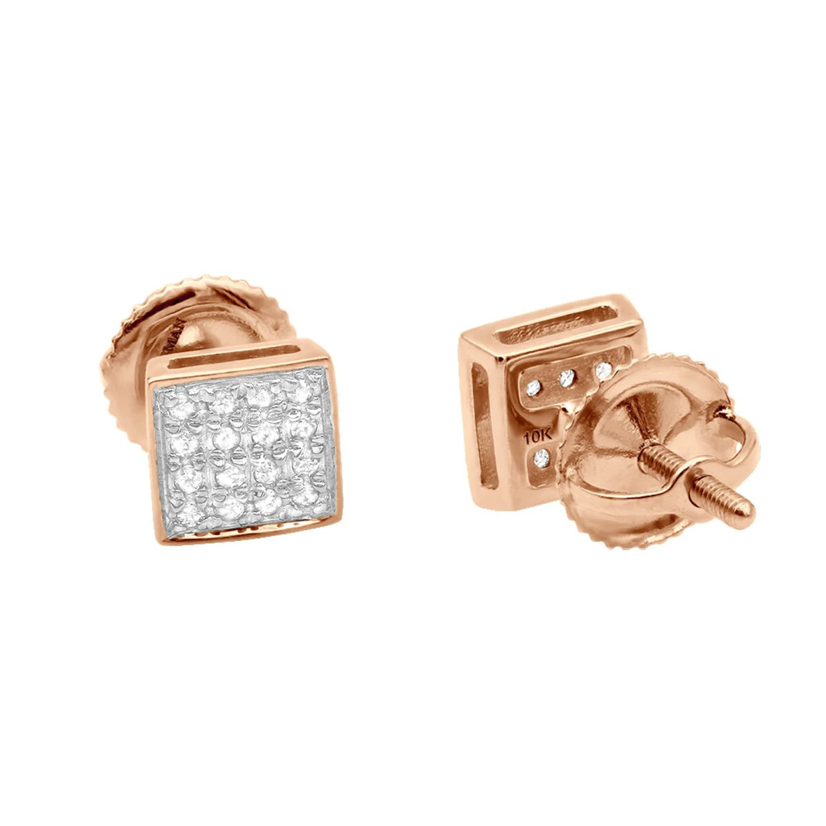 Classic Diamond Stud Earrings 0.11ct 10K White Gold 3 Classic Diamond Stud Earrings 0.11ct 10K White Gold - Image 3