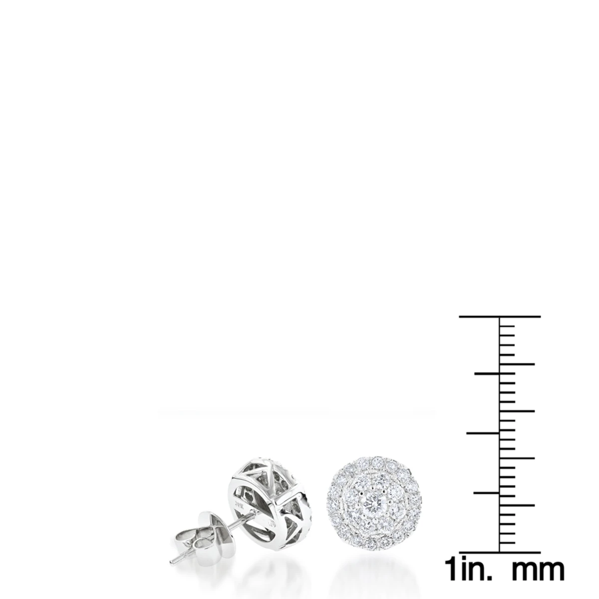 Cluster Diamond Earrings Studs G Color VS Clarity By Luxurman 1.5ct 6 Cluster Diamond Earrings Studs G Color VS Clarity By Luxurman 1.5ct - Image 6