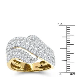 Luxurman Massive Ladies Diamond Wave Cocktail Ring 14K Yellow Gold 1.65ct 11 Luxurman Massive Ladies Diamond Wave Cocktail Ring 14K Yellow Gold 1.65ct -Borcely Jewelry Sales cocktail rings luxurman massive ladies diamond wave ring 14k gold 165ct rulerye