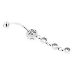 Dangling Belly Button Ring Made Of 14 Karat 14K White Gold 0.75ct -Borcely Jewelry Sales dangling belly button ring made of 14 karat gold 066ct p 5871 backwh