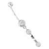 14K White Gold Diamond Belly Button Dangling Ring 0.72