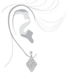 Designer 14K White Gold Diamond Drop Earrings For Women 2.5 Carat Vintage Style -Borcely Jewelry Sales designer 14k gold diamond drop earrings for women 25 carat vintage style bodwh