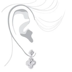 Designer 14K White Gold Diamond Flower Earrings 1.49ct -Borcely Jewelry Sales designer 14k gold diamond flower earrings 149ct p 6713 body white