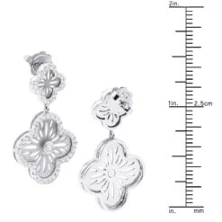 Designer 14K White Gold Diamond Flower Earrings 1.49ct -Borcely Jewelry Sales designer 14k gold diamond flower earrings 149ct p 6713 ruler white