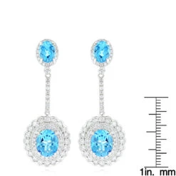 Designer Blue Topaz Diamond Earrings For Women By Luxurman 3.5ct 14K White Gold 11 Designer Blue Topaz Diamond Earrings For Women By Luxurman 3.5ct 14K White Gold -Borcely Jewelry Sales designer blue topaz diamond earrings for women by luxurman 35ct 14k gold rulerwh