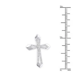 Small Designer Diamond Cross Pendant 0.25ct 10K Yellow Gold -Borcely Jewelry Sales designer diamond cross pendant 028ct 10k gold rulerwh