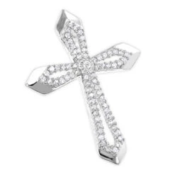 Small Designer Diamond Cross Pendant 0.25ct 10K Yellow Gold -Borcely Jewelry Sales designer diamond cross pendant 028ct 10k gold wh